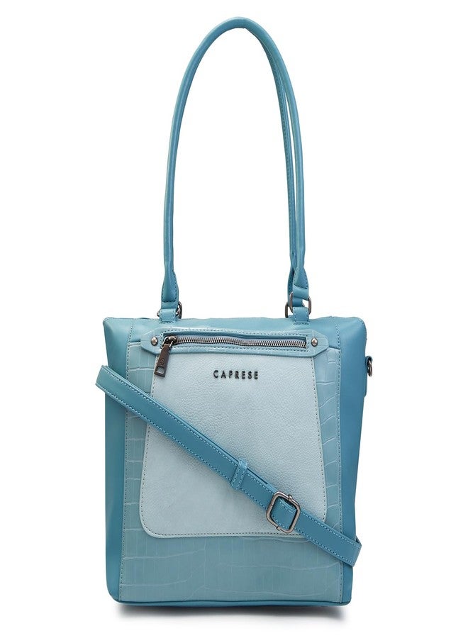 كابريس حقيبة يد كبيرة من الجلد الصناعي بلون الياقوت الأزرق الصلب من كابريس جيجي - Image 1